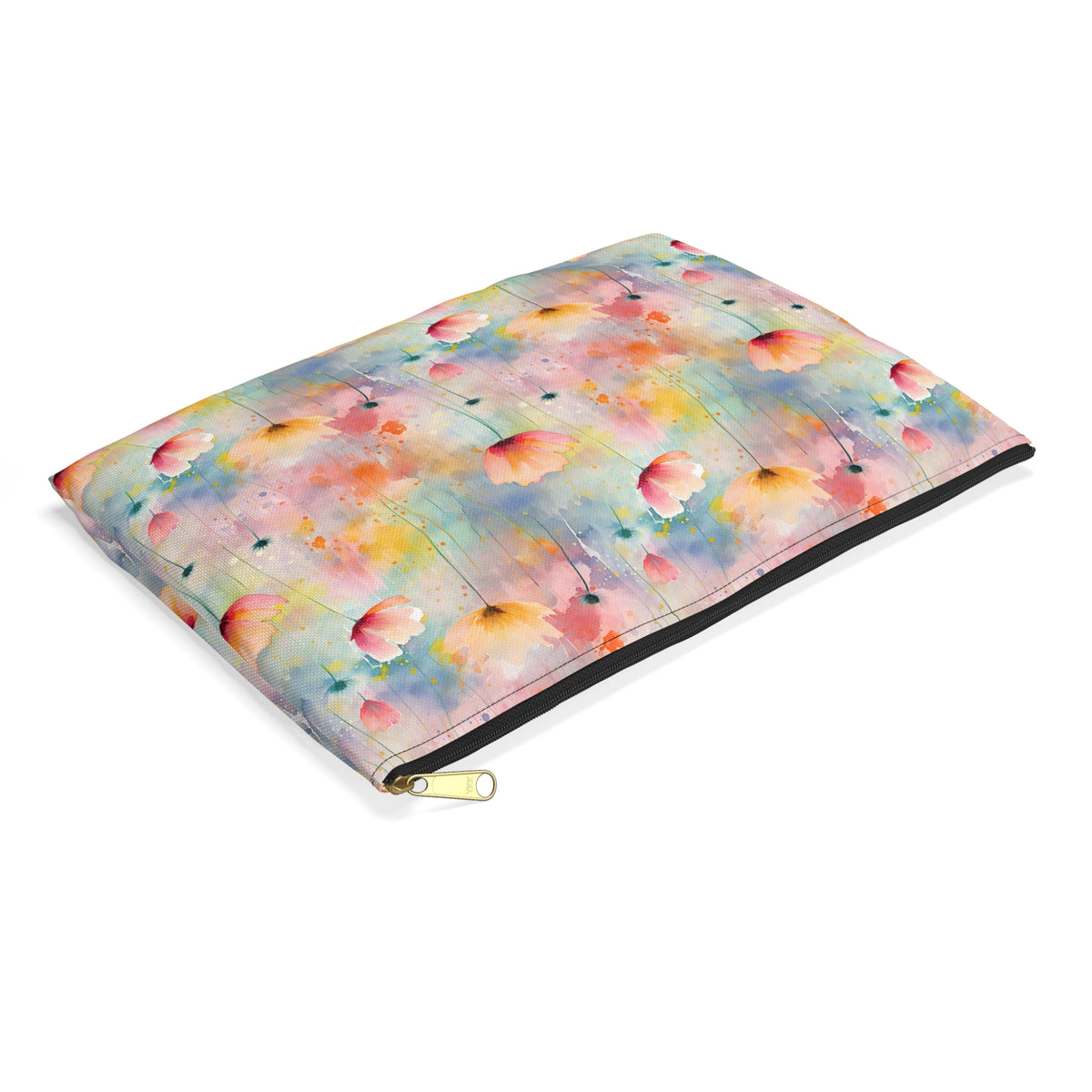 Colour Floral Pattern, Watercolour, Flowers, Accessory Pouch