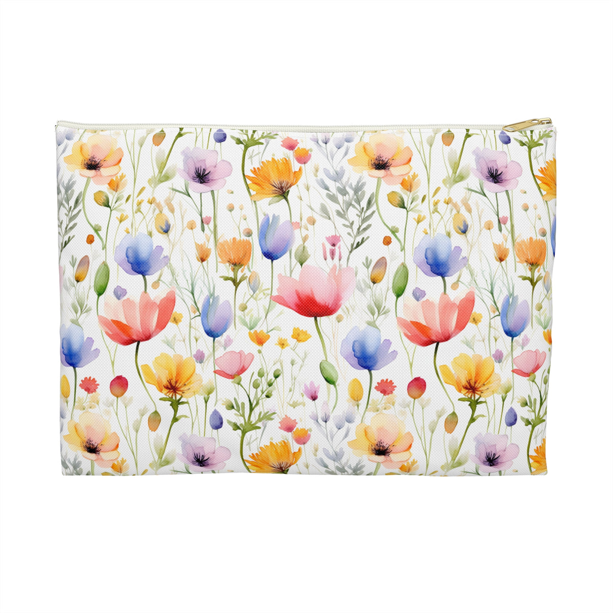 Colour Floral Pattern, Watercolour, Flowers, Accessory Pouch