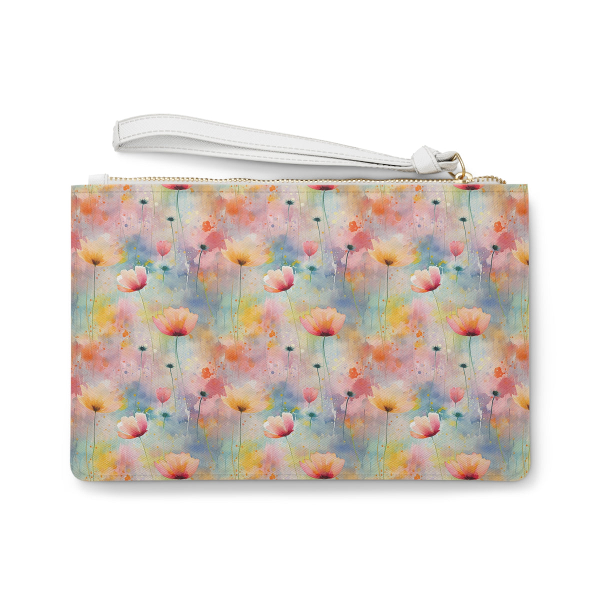 Colour Floral Pattern, Watercolour, Flowers, Clutch Bag