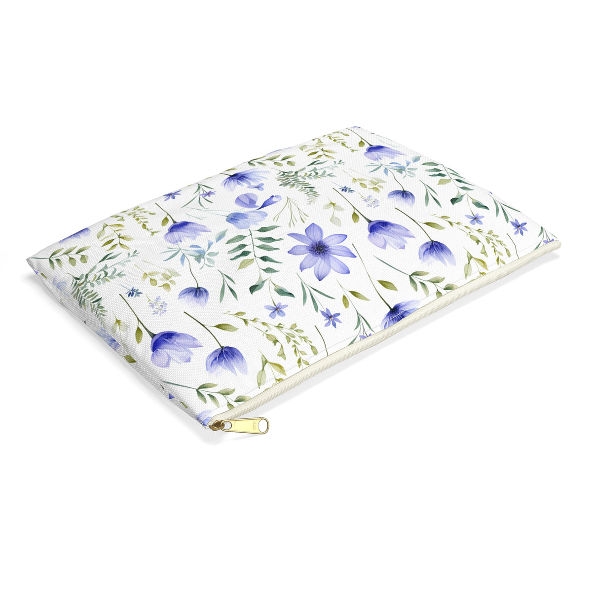 Blue Botanicals Floral Pattern, Watercolour, Flowers, Accessory Pouch