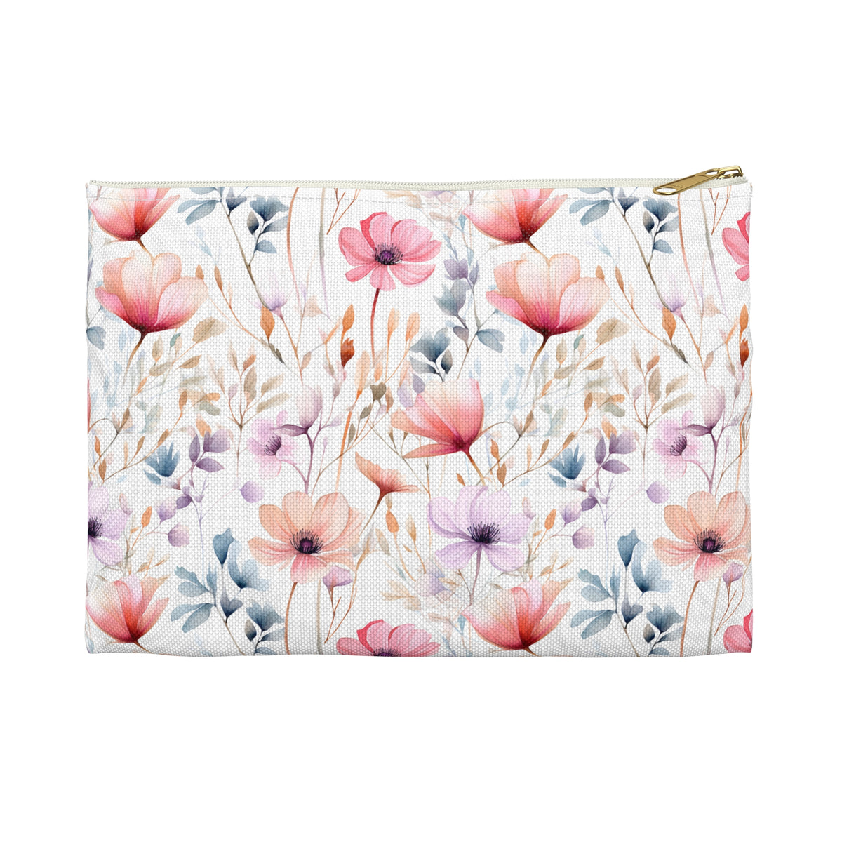 Colour Floral Pattern, Watercolour, Flowers, Accessory Pouch