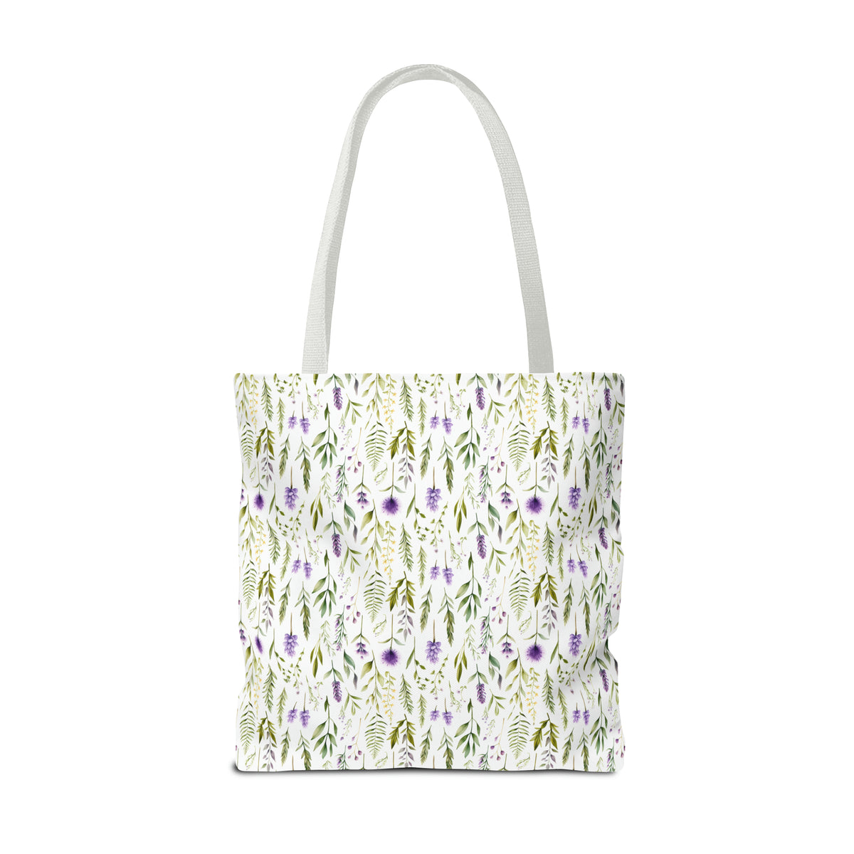 Purple Botanicals Floral Pattern, Watercolour, Flowers, Tote Bag (AOP)