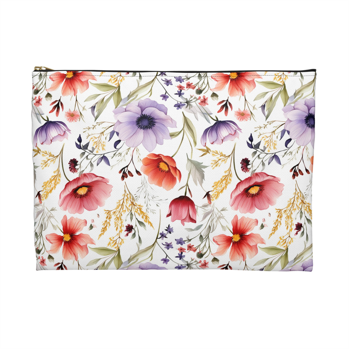 Colour Floral Pattern, Watercolour, Flowers, Accessory Pouch