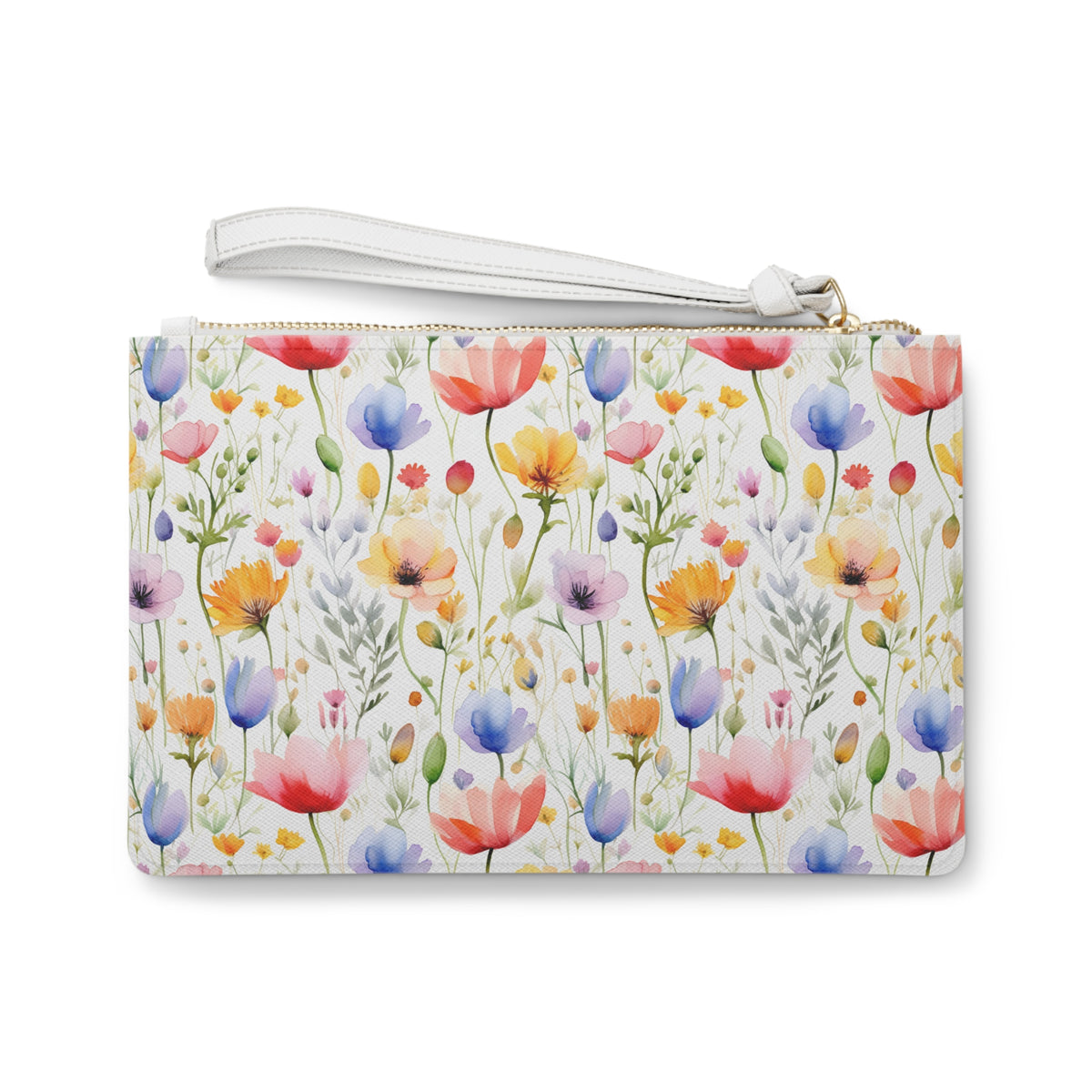 Colour Floral Pattern, Watercolour, Flowers, Clutch Bag