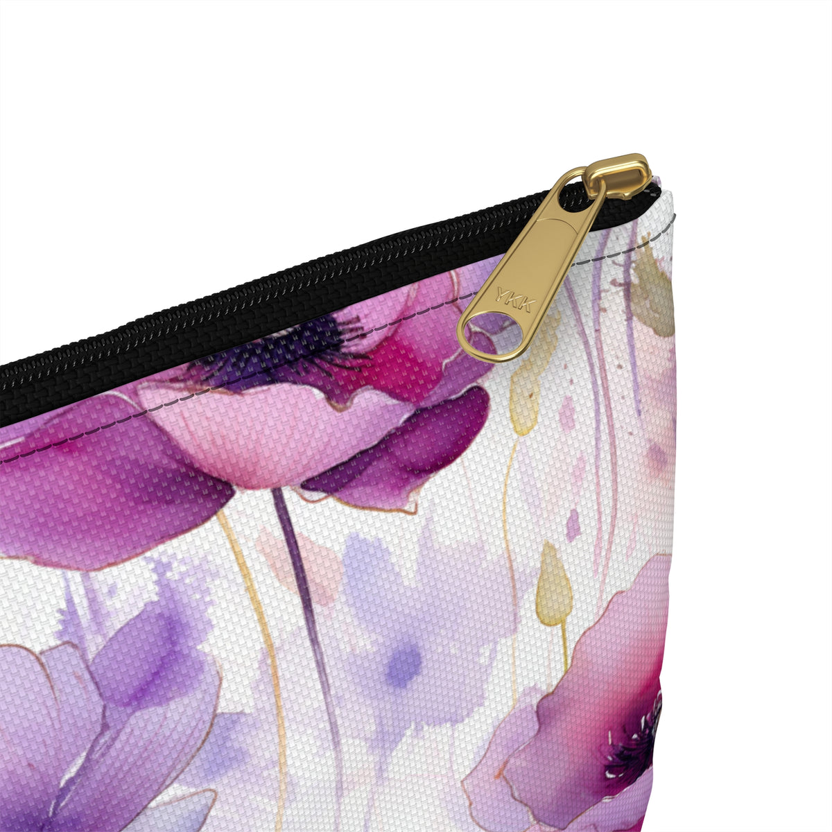 Purple Poppies Floral Pattern, Watercolour, Flowers, Accessory Pouch