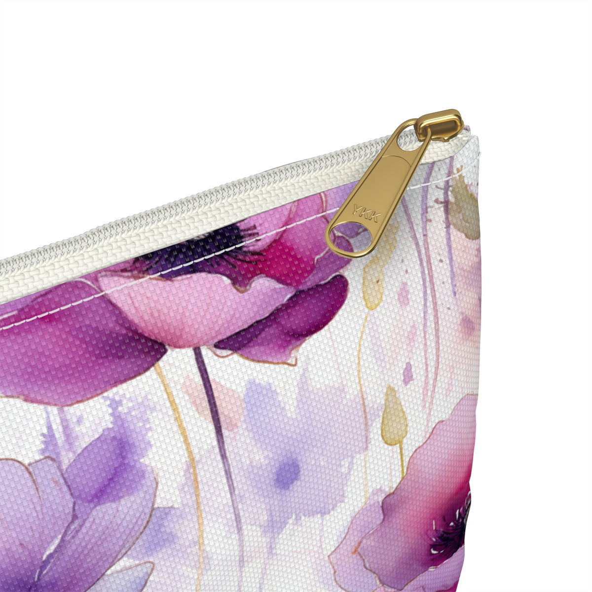 Purple Poppies Floral Pattern, Watercolour, Flowers, Accessory Pouch