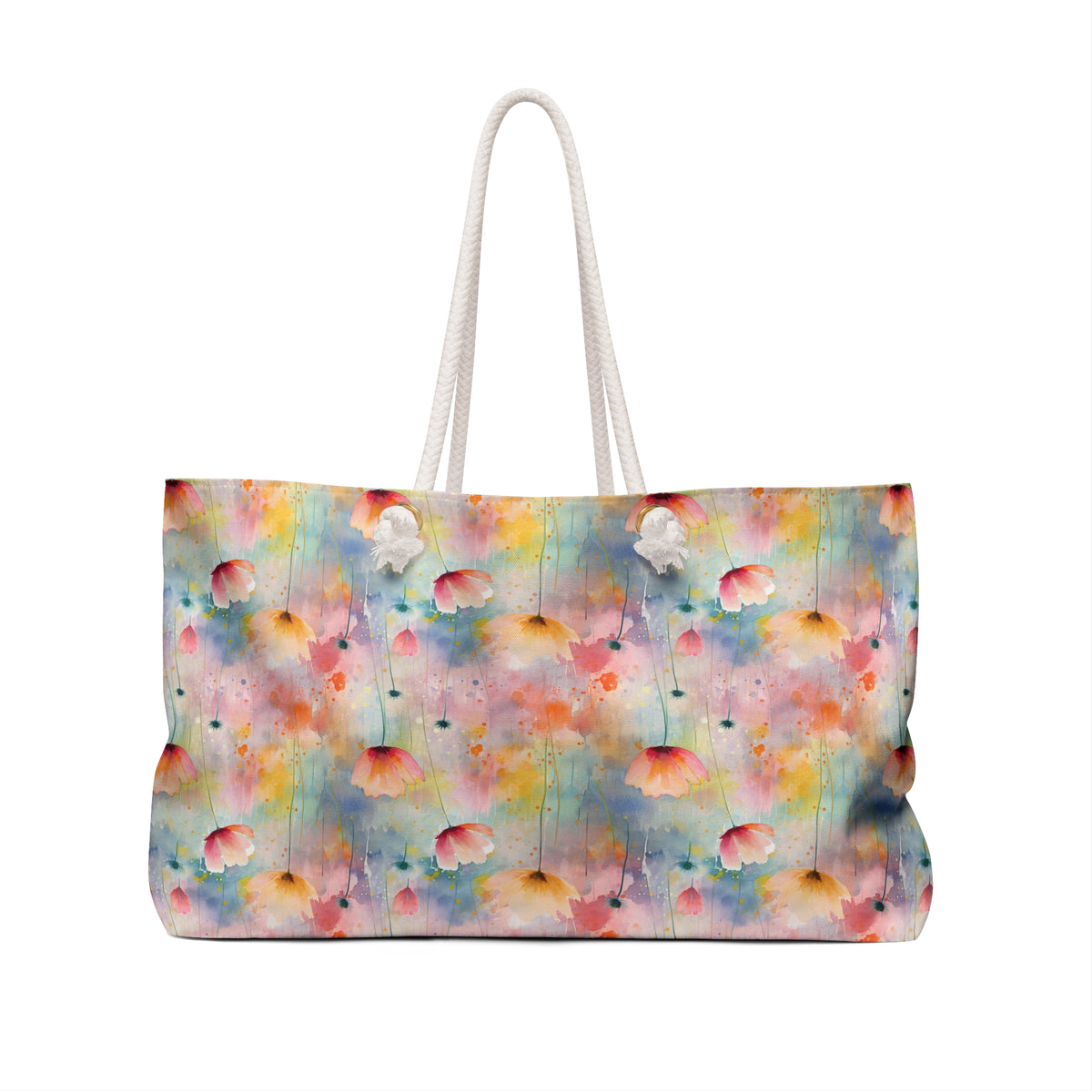 Colorful Floral Pattern, Watercolour, Flowers, Weekender Tote Bag