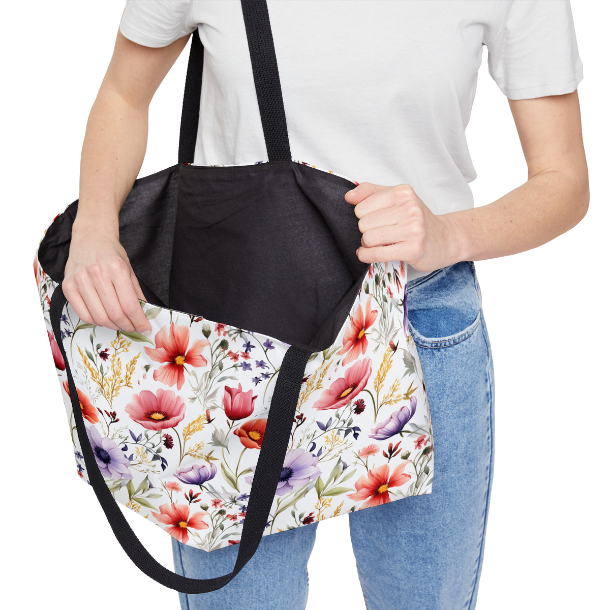 Colour Floral Pattern, Watercolour, Flowers, Weekender Tote Bag