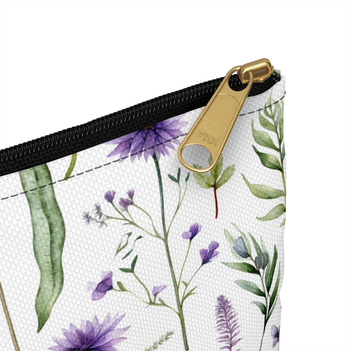 Purple Botanicals Floral Pattern, Watercolour, Flowers, Accessory Pouch