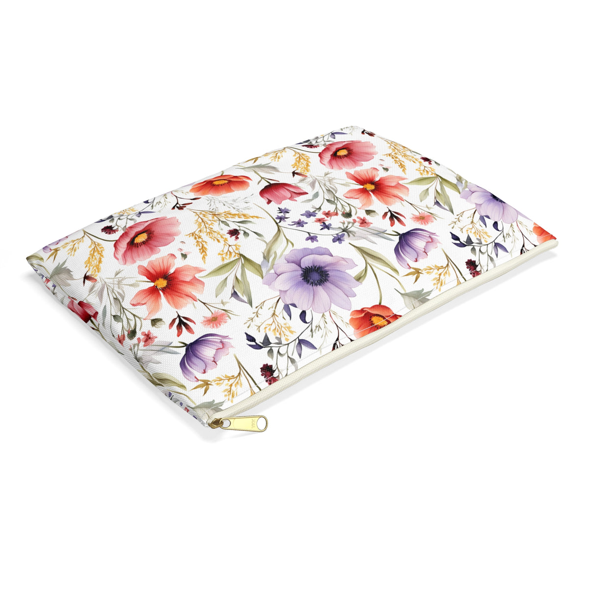 Colour Floral Pattern, Watercolour, Flowers, Accessory Pouch