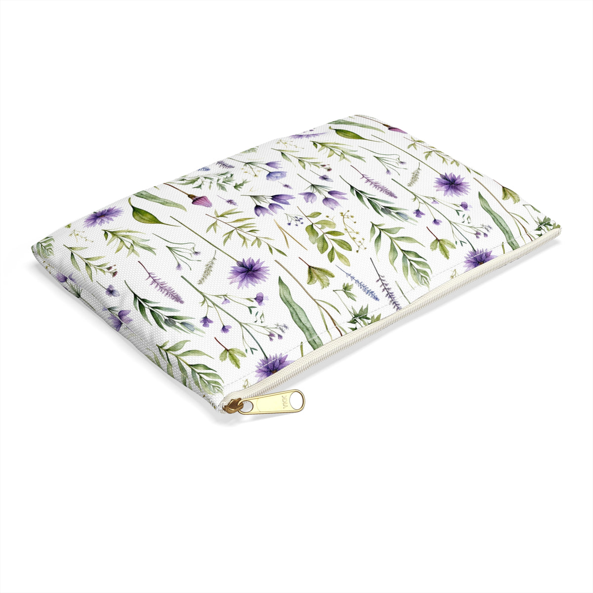 Purple Botanicals Floral Pattern, Watercolour, Flowers, Accessory Pouch