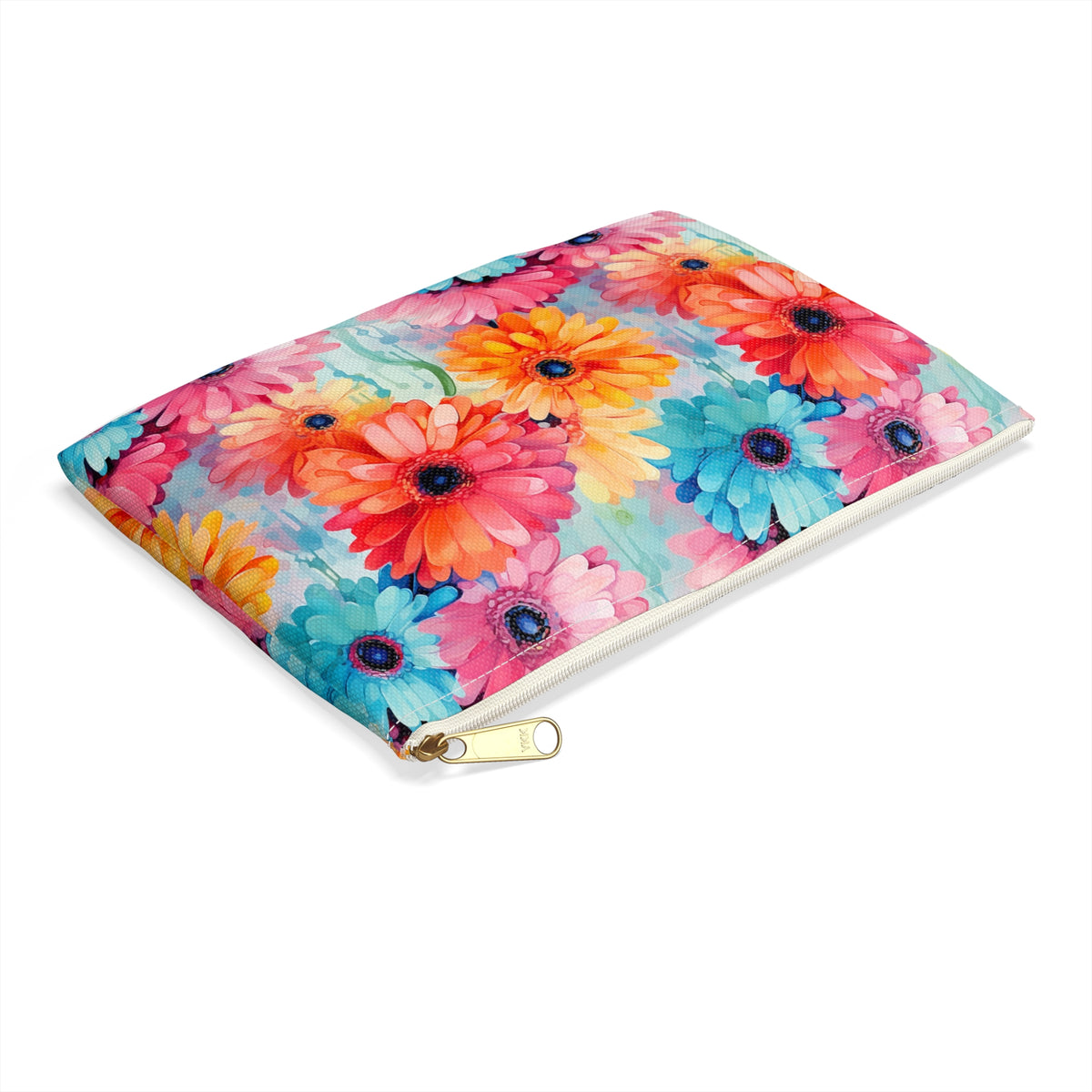 Colour Gerberas Floral Pattern, Watercolour, Flowers, Accessory Pouch