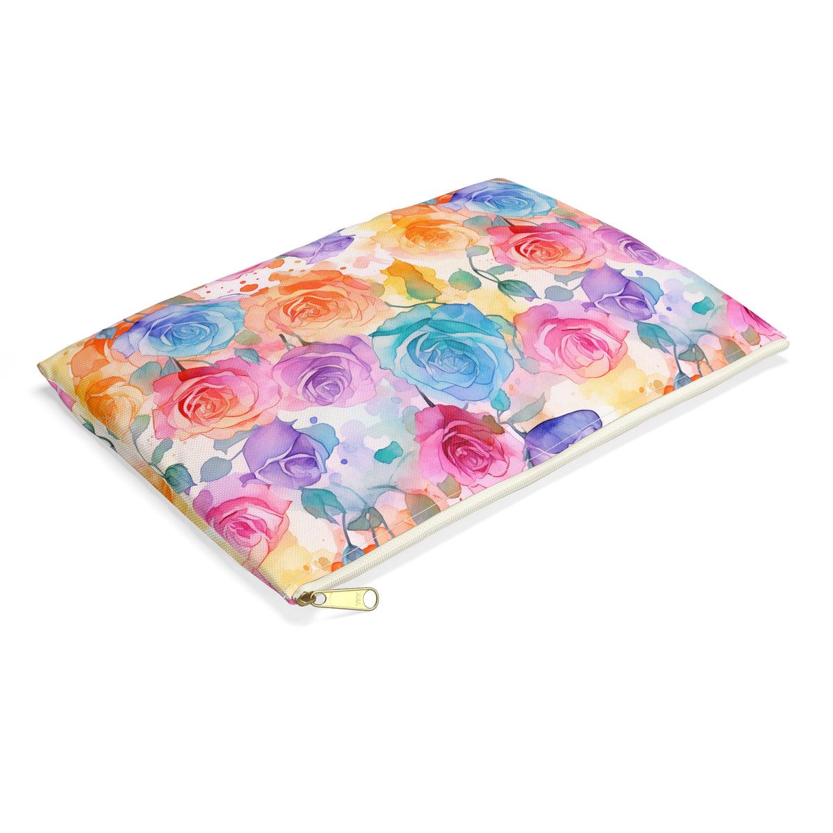 Colour Roses Floral Pattern, Watercolour, Flowers, Accessory Pouch