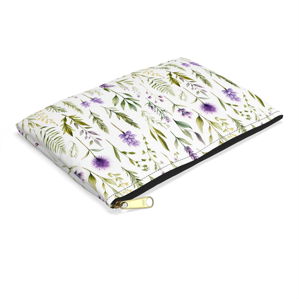 Purple Botanicals Floral Pattern, Watercolour, Flowers, Accessory Pouch