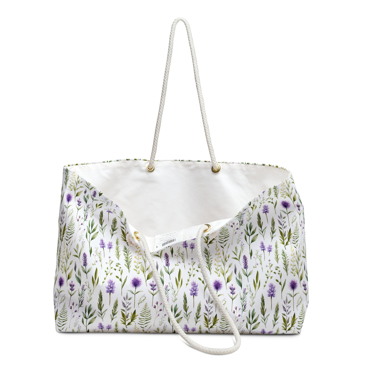 Purple Botanicals Floral Pattern, Watercolour, Flowers, Weekender Tote Bag