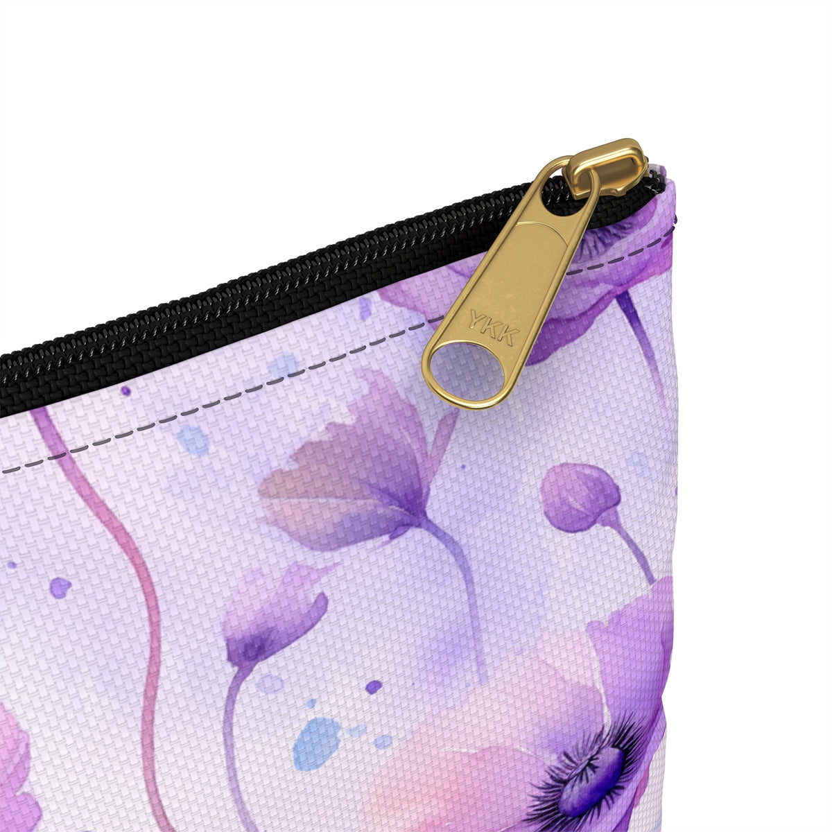 Purple Poppies Floral Pattern, Watercolour, Flowers, Accessory Pouch