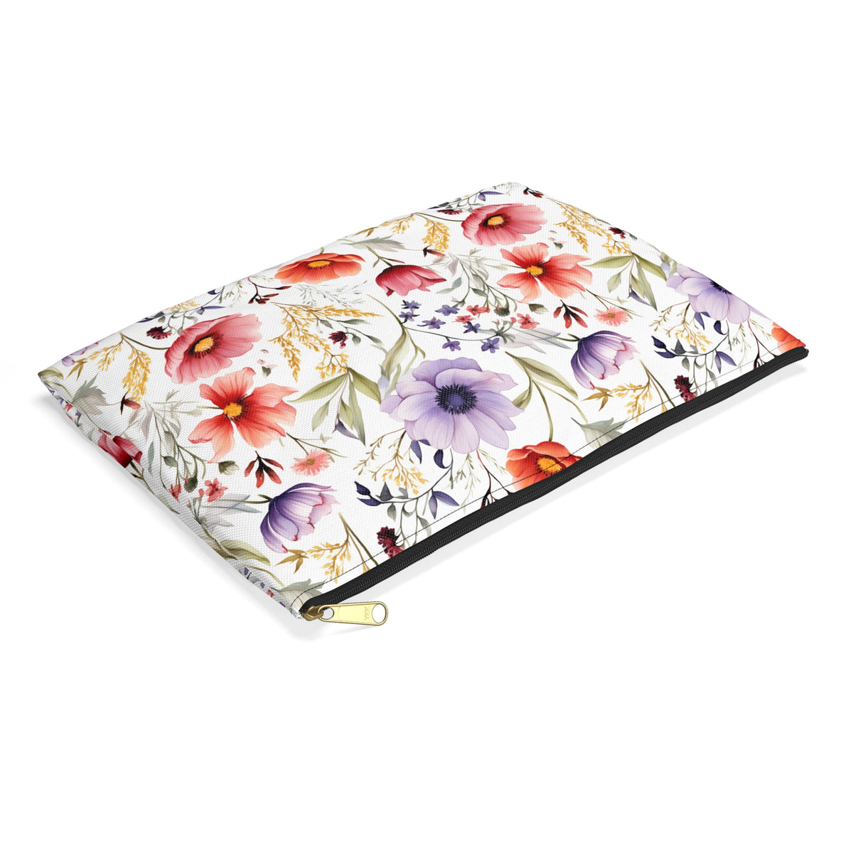 Colour Floral Pattern, Watercolour, Flowers, Accessory Pouch