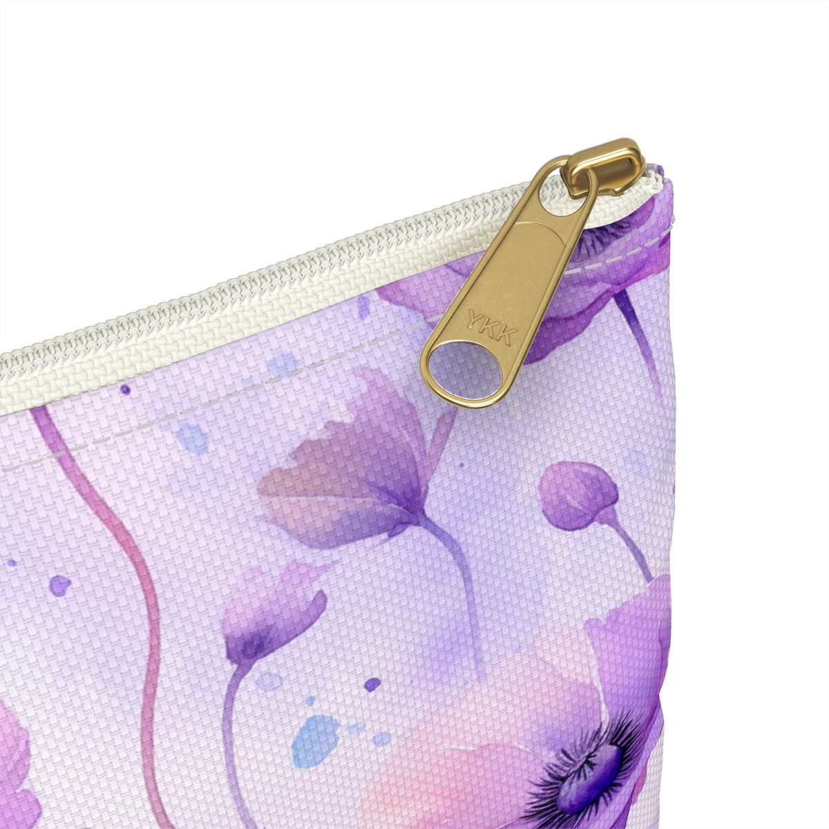 Purple Poppies Floral Pattern, Watercolour, Flowers, Accessory Pouch