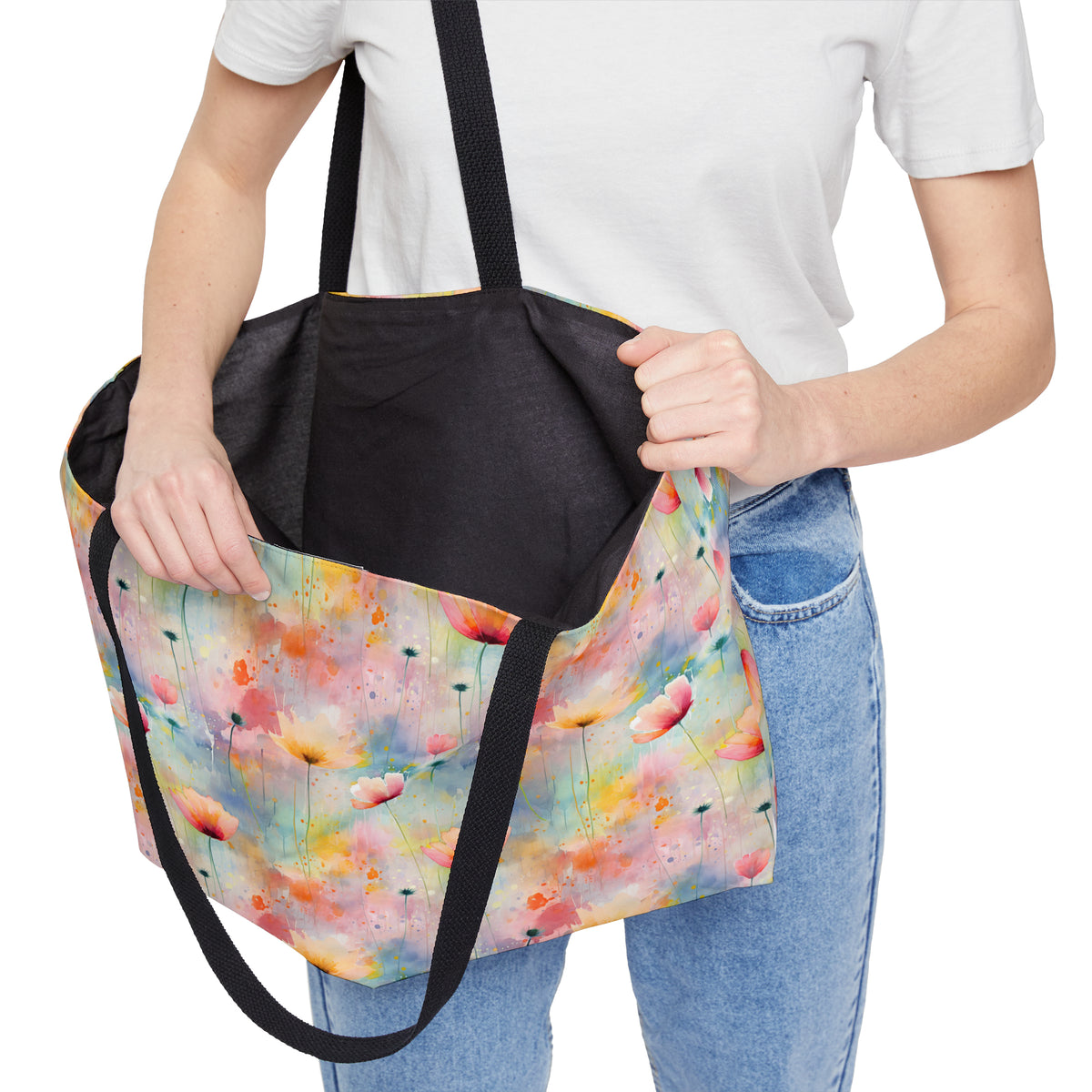 Colour Floral Pattern, Watercolour, Flowers, Weekender Tote Bag