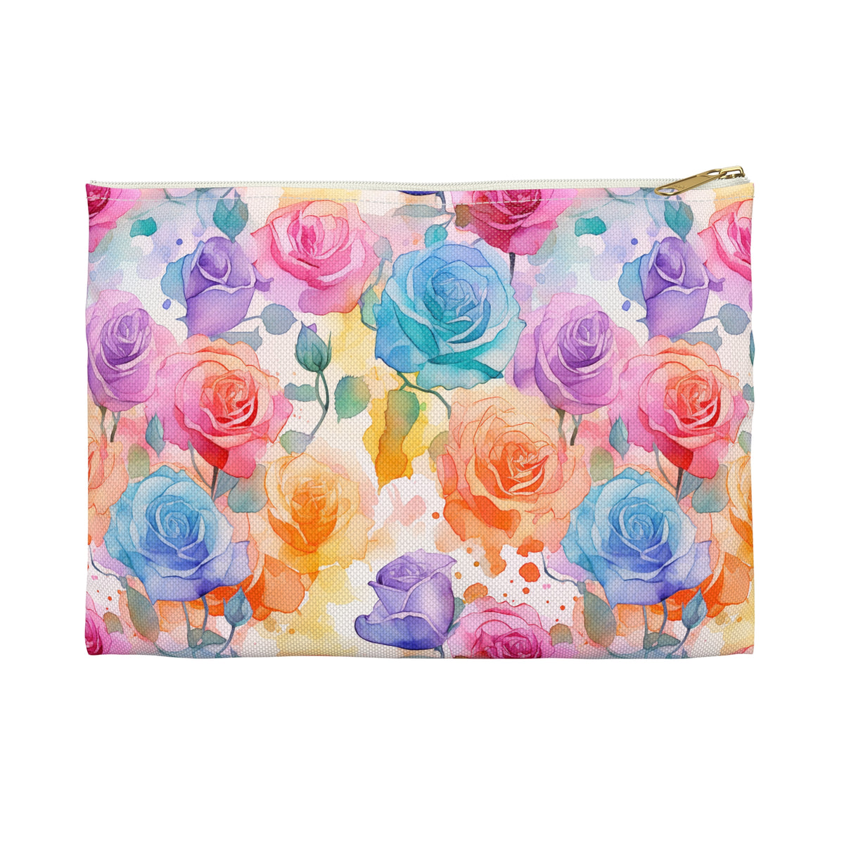 Colour Roses Floral Pattern, Watercolour, Flowers, Accessory Pouch