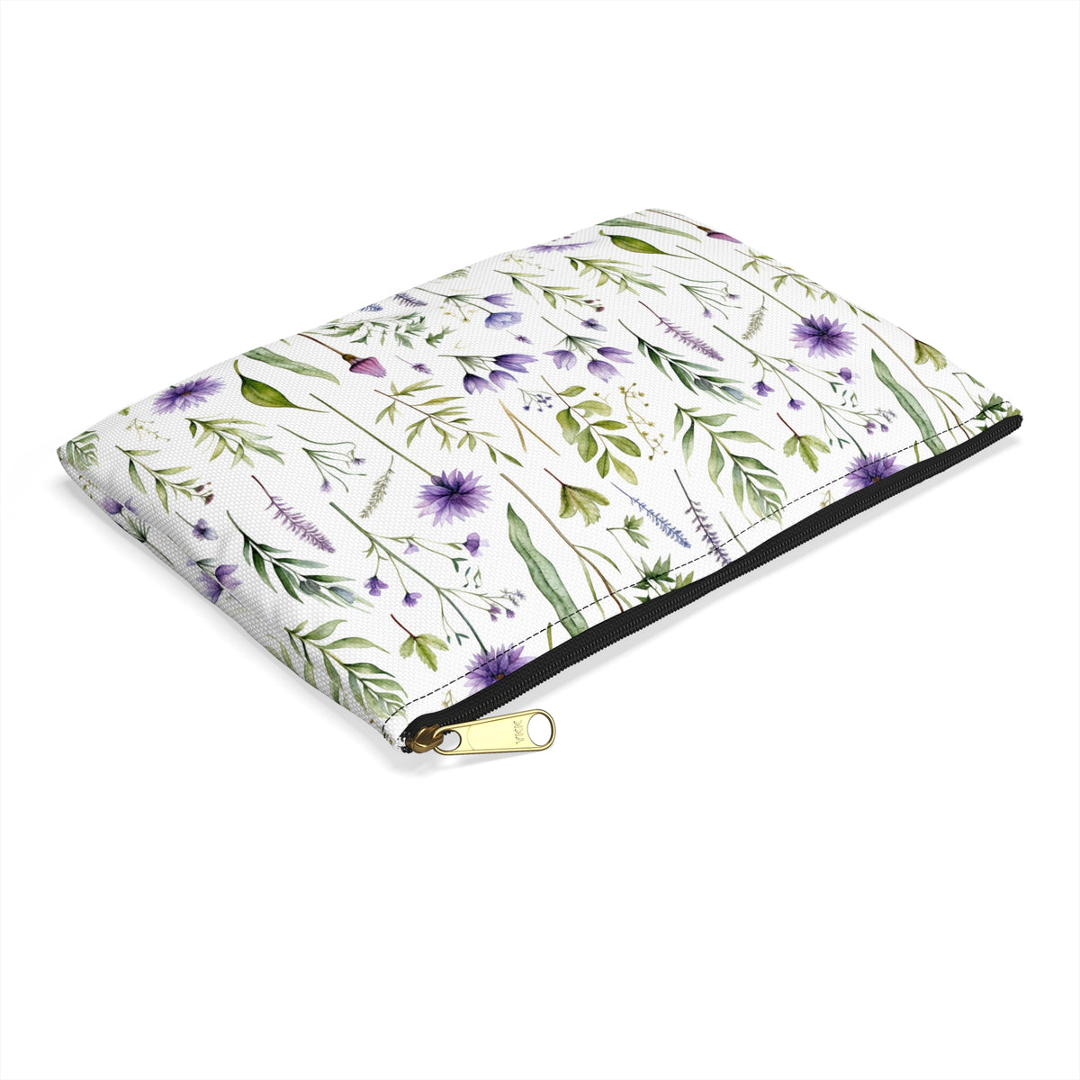 Purple Botanicals Floral Pattern, Watercolour, Flowers, Accessory Pouch