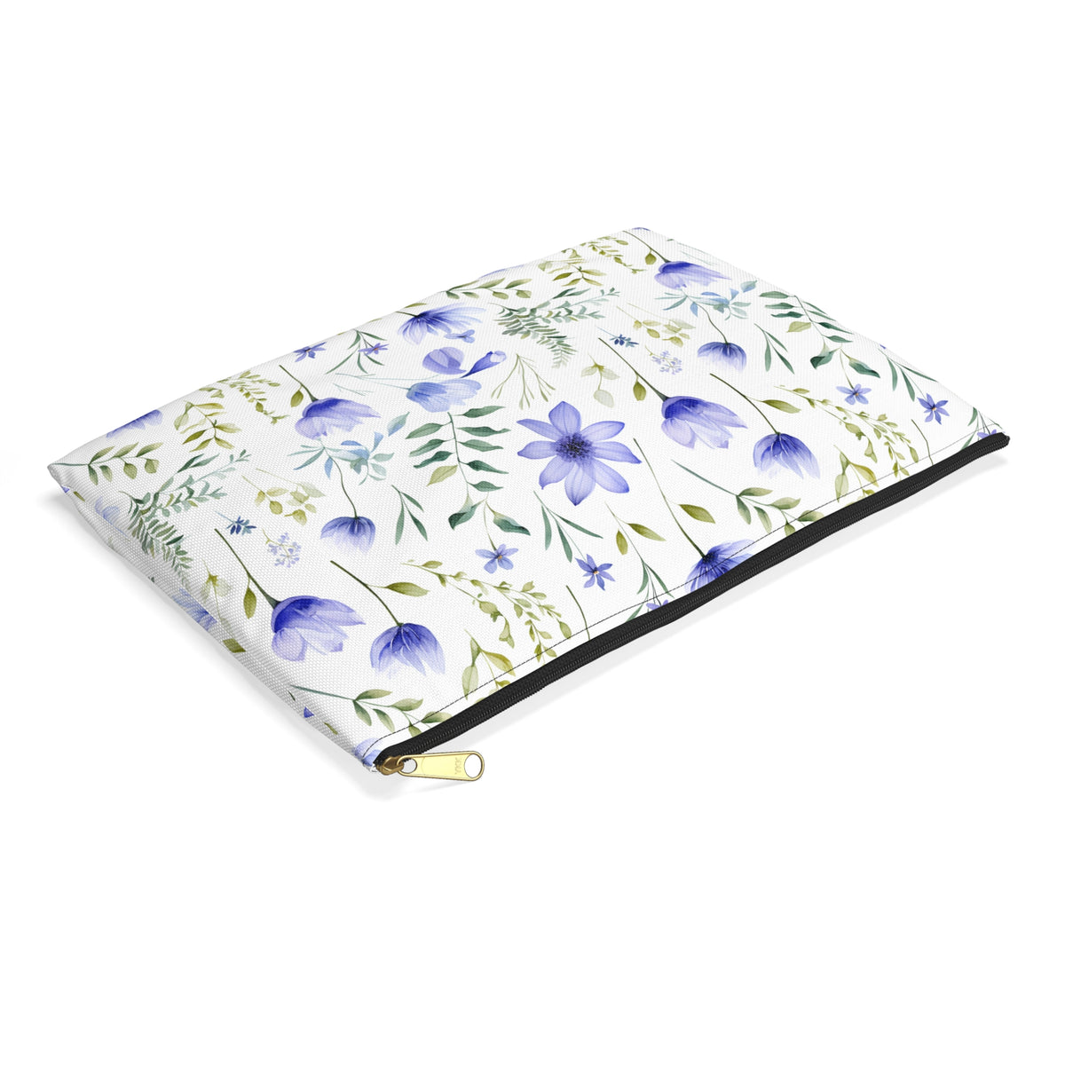 Blue Botanicals Floral Pattern, Watercolour, Flowers, Accessory Pouch