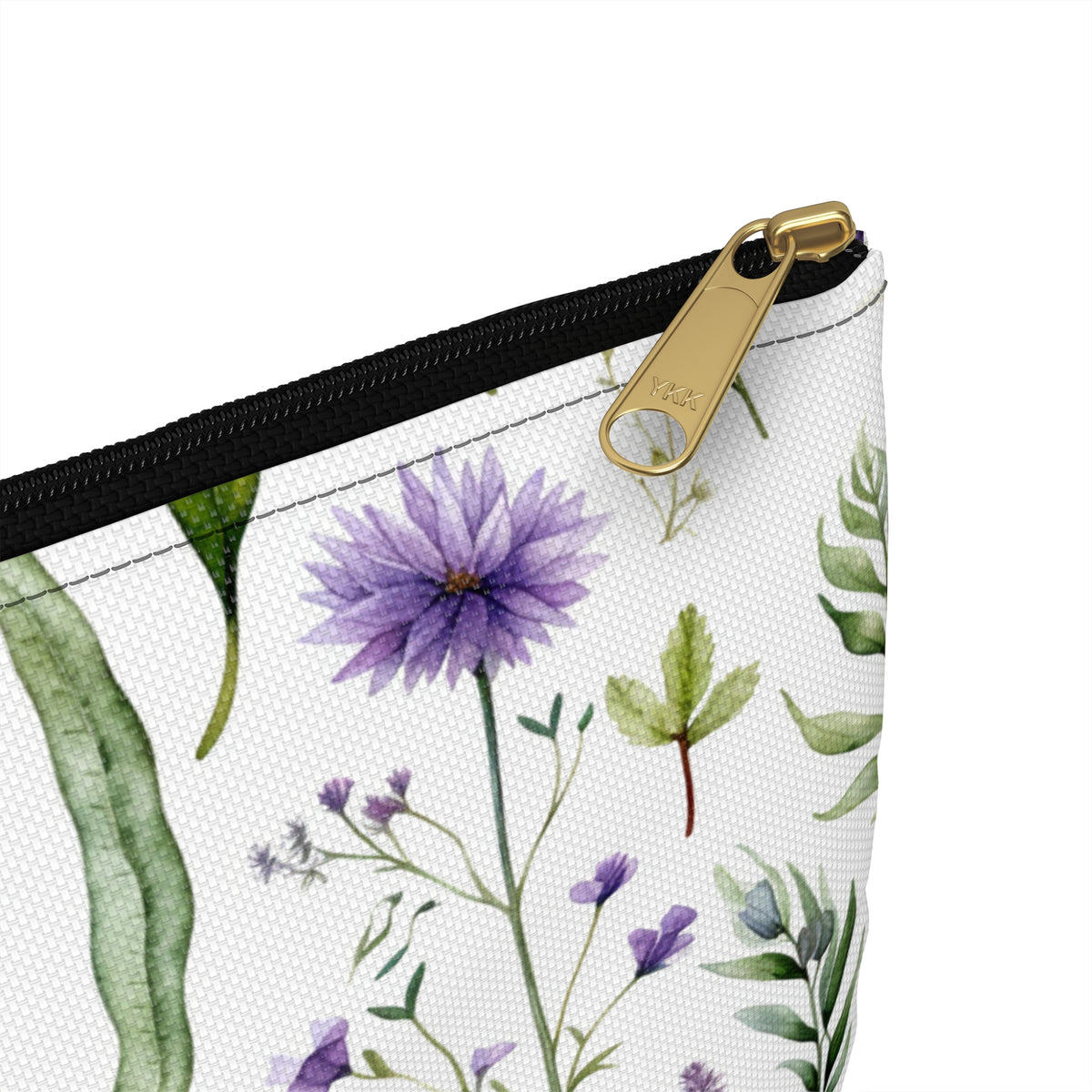 Purple Botanicals Floral Pattern, Watercolour, Flowers, Accessory Pouch