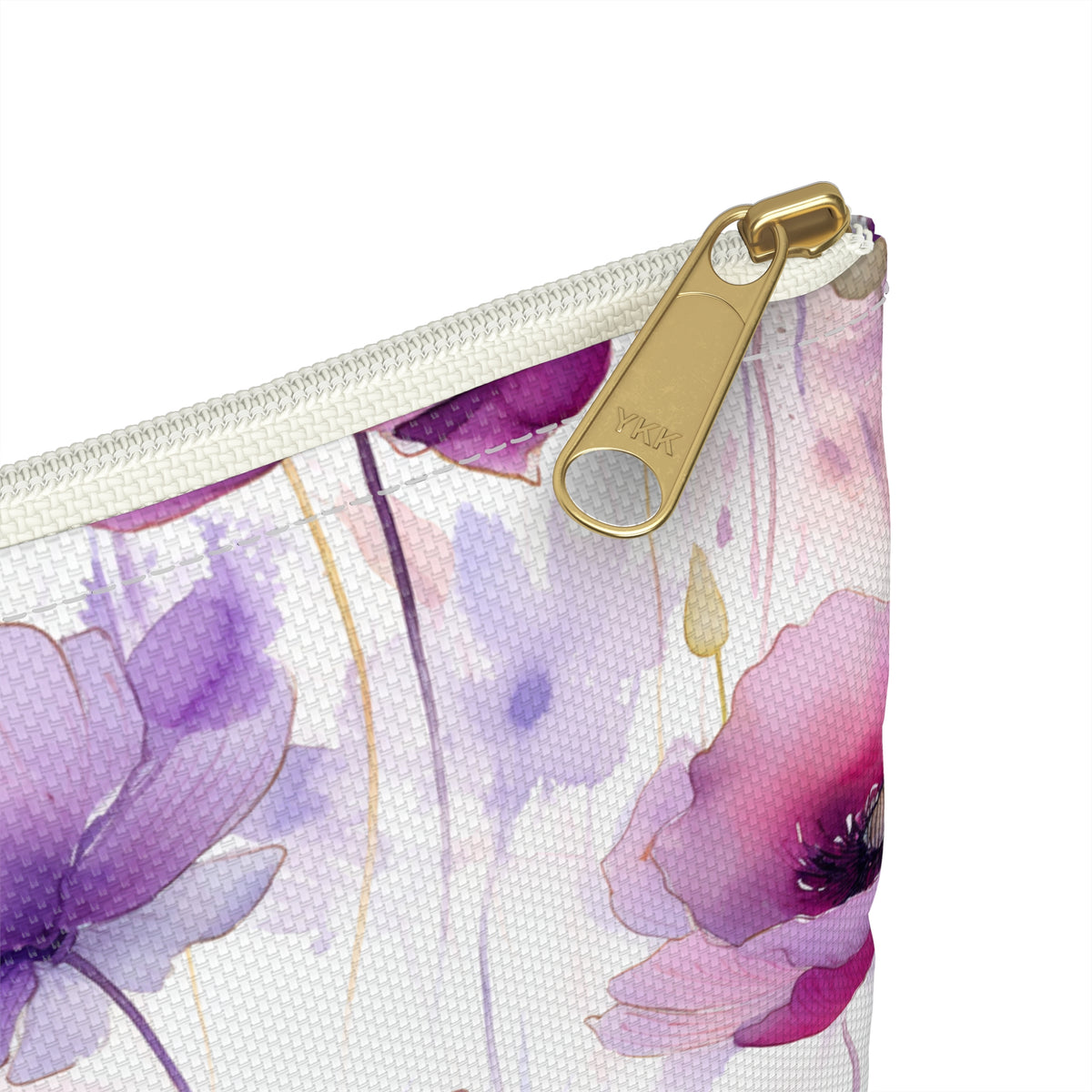 Purple Poppies Floral Pattern, Watercolour, Flowers, Accessory Pouch