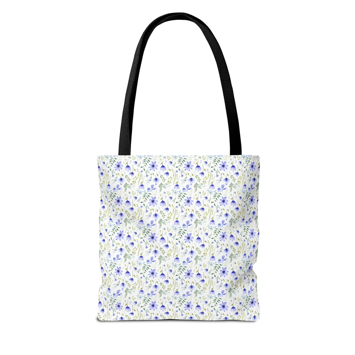 Blue Botanicals Floral Pattern, Watercolour, Flowers, Tote Bag (AOP)