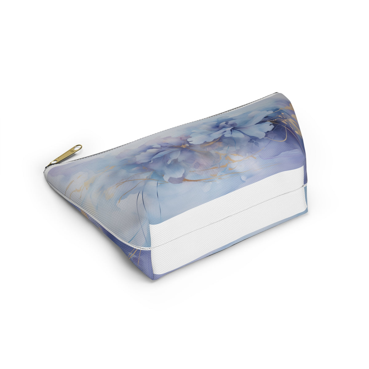 Ultramarine Blue, Payne's Gray, Pale Lavender, Watercolour, Gold Streaks, Marbled, Accessory Pouch w T-bottom