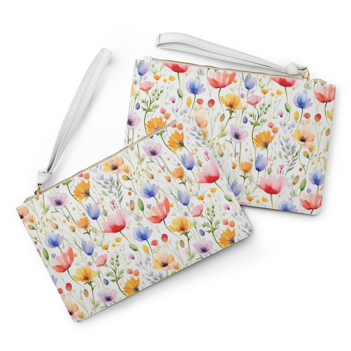 Colour Floral Pattern, Watercolour, Flowers, Clutch Bag