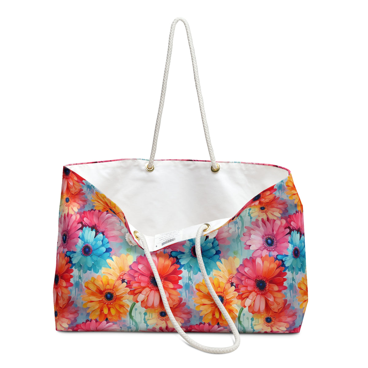 Colorful Gerberas Floral Pattern, Watercolour, Flowers, Weekender Tote Bag