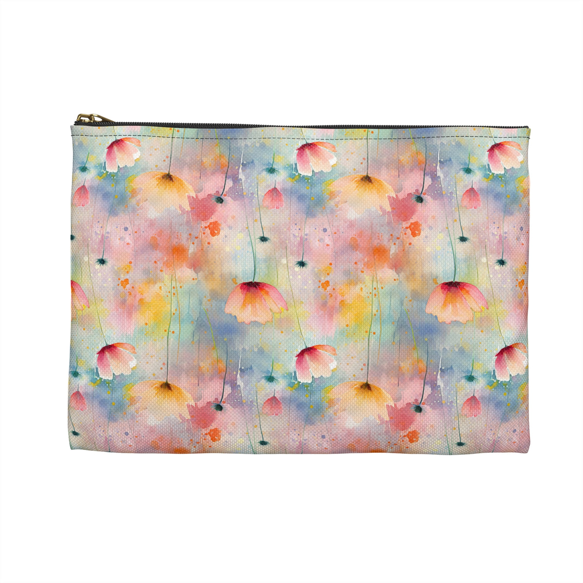 Colour Floral Pattern, Watercolour, Flowers, Accessory Pouch