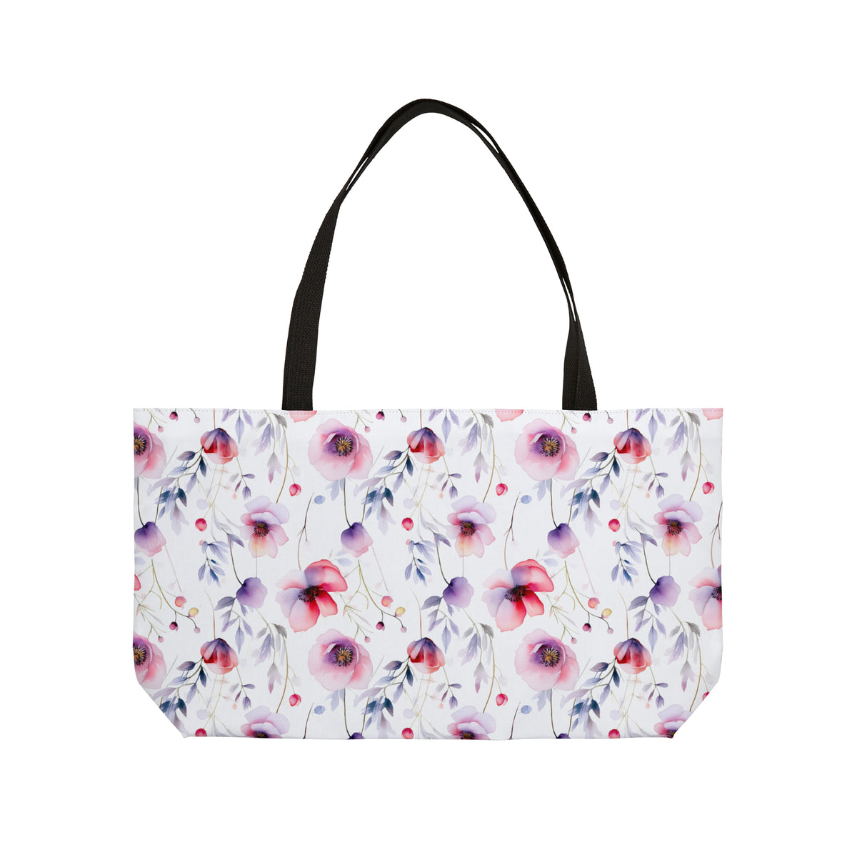 Colour Floral Pattern, Watercolour, Flowers, Weekender Tote Bag