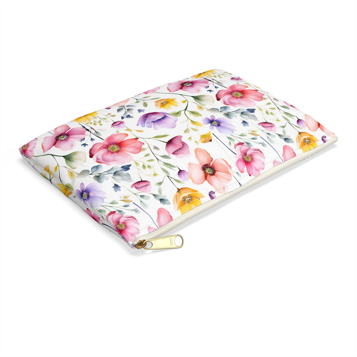 Colour Floral Pattern, Watercolour, Flowers, Accessory Pouch