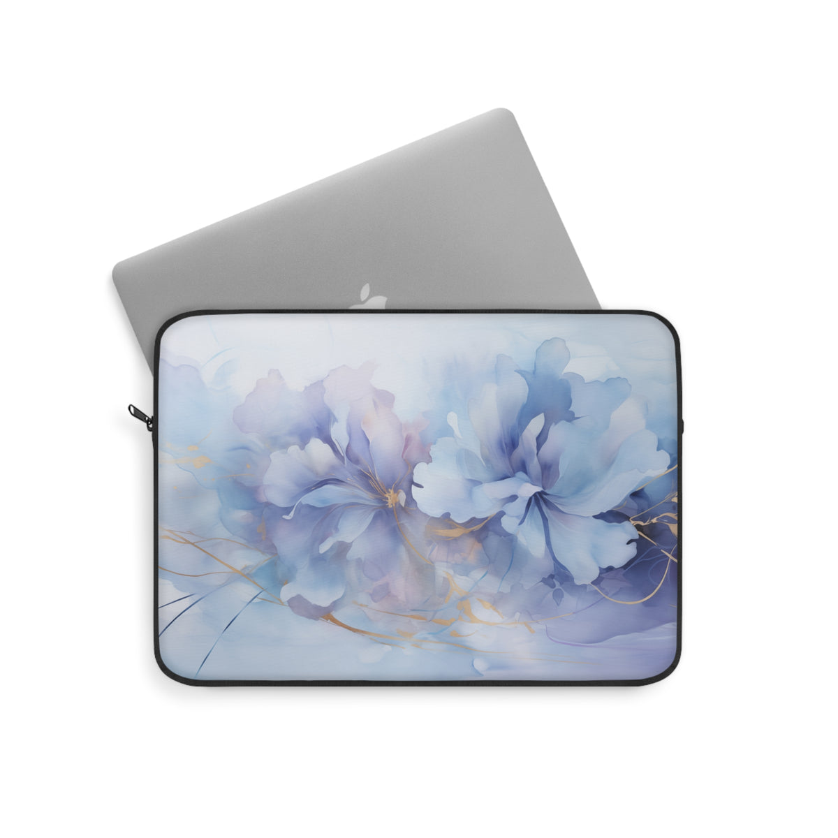 Ultramarine Blue, Payne's Gray, Pale Lavender, Watercolour, Gold Streaks, Marbled, Bag, Laptop Sleeve