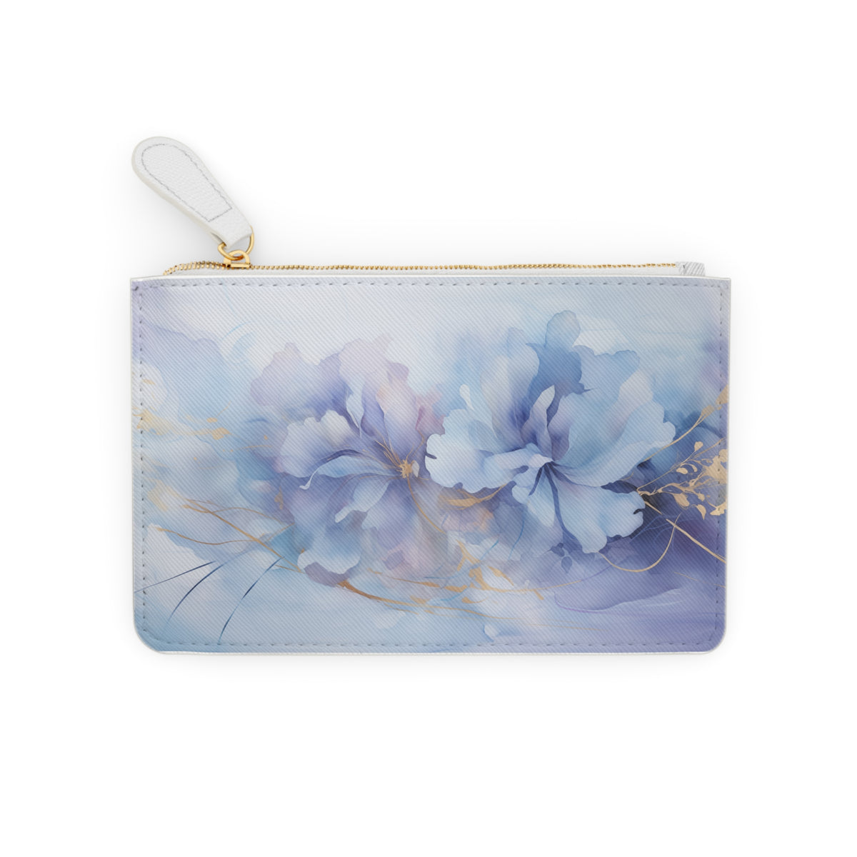 Ultramarine Blue, Payne's Gray, Pale Lavender, Watercolour, Gold Streaks, Marbled, Mini Clutch Bag