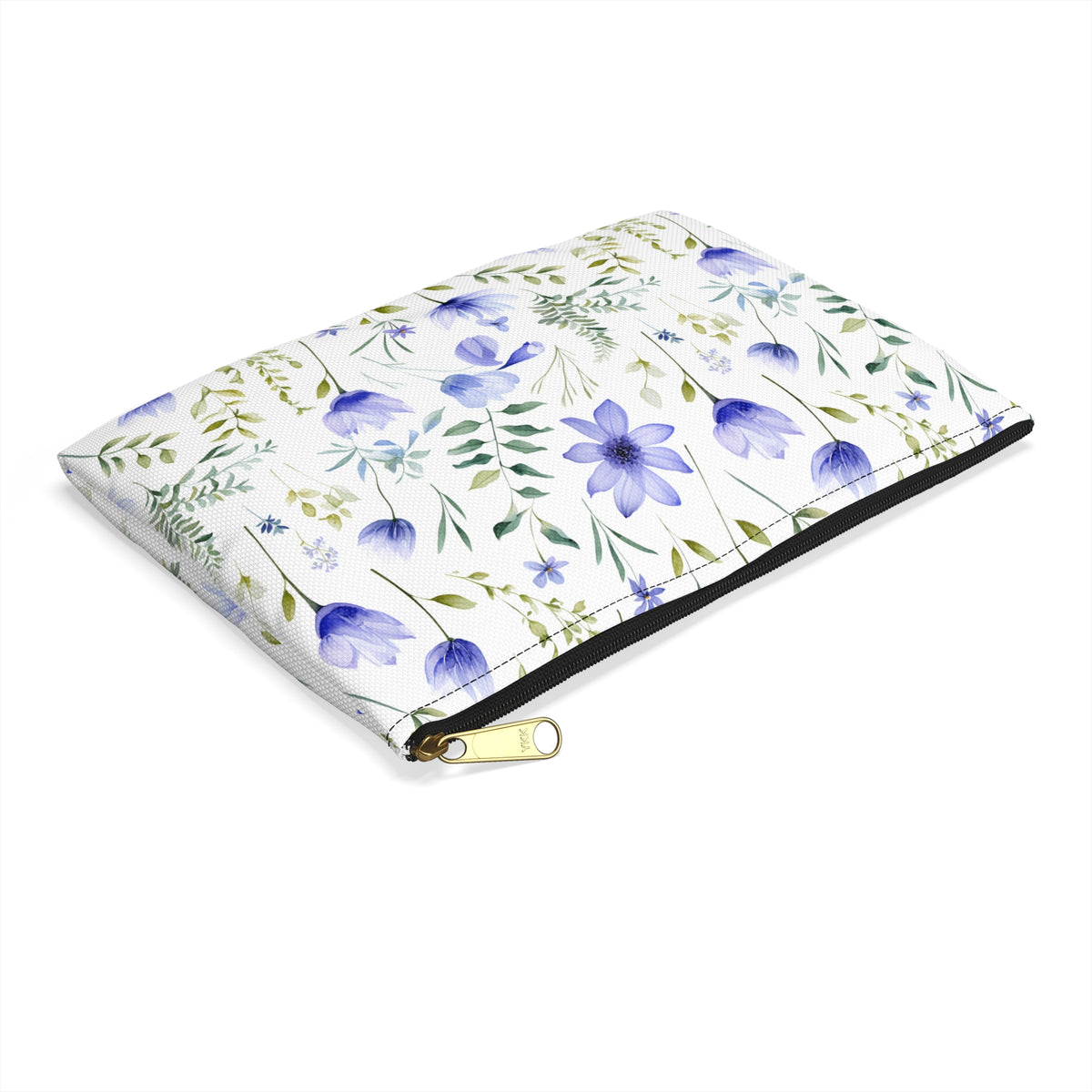 Blue Botanicals Floral Pattern, Watercolour, Flowers, Accessory Pouch