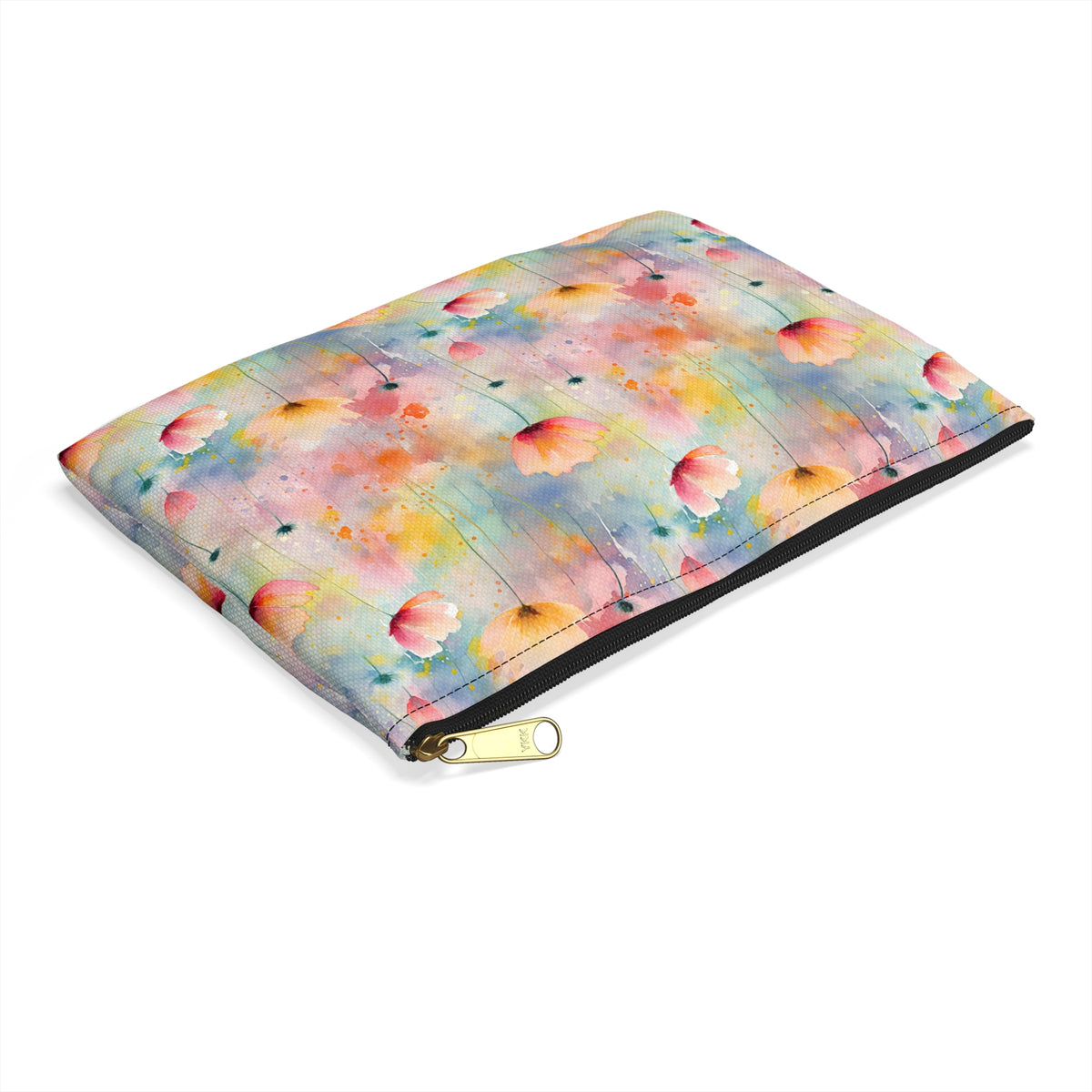 Colour Floral Pattern, Watercolour, Flowers, Accessory Pouch