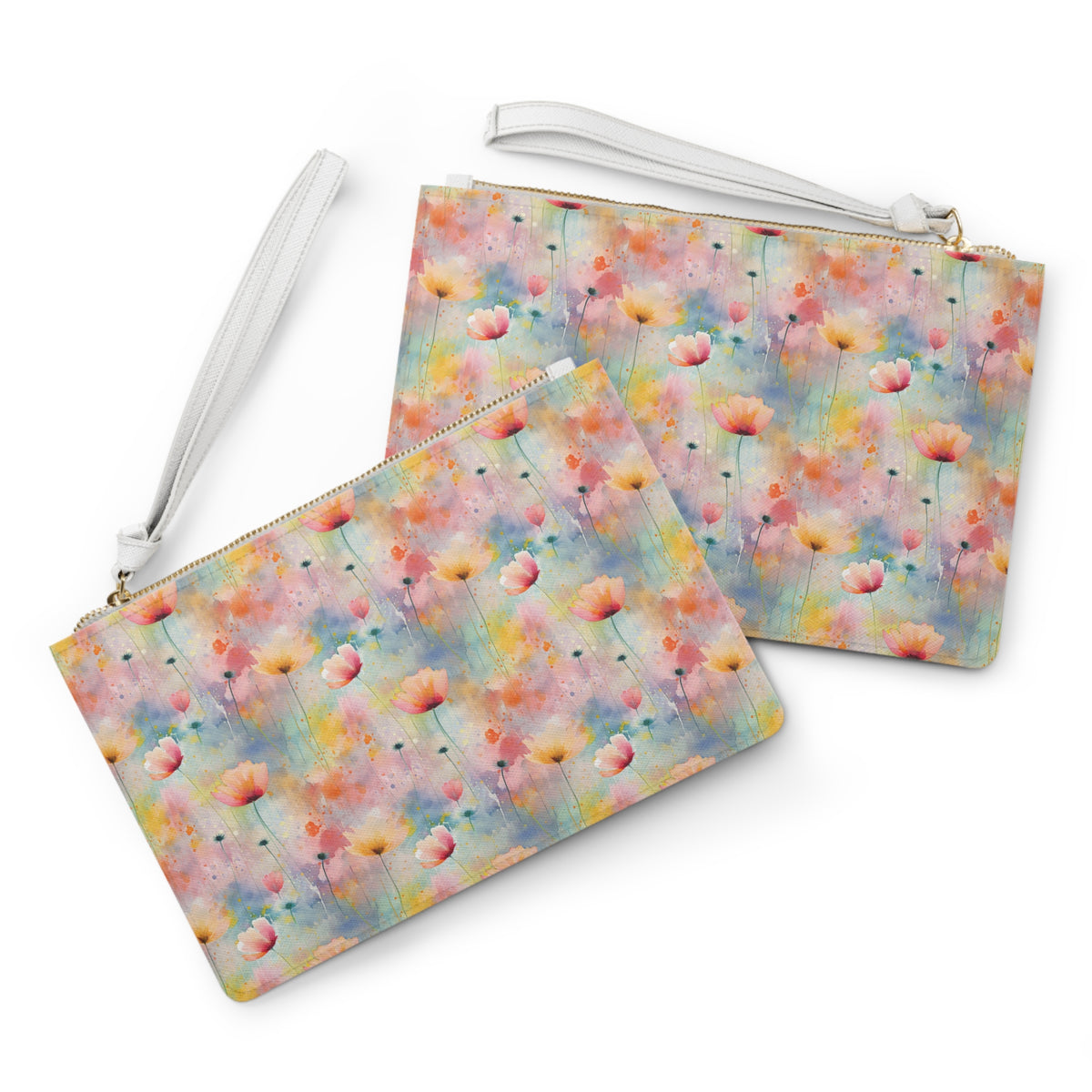 Colour Floral Pattern, Watercolour, Flowers, Clutch Bag