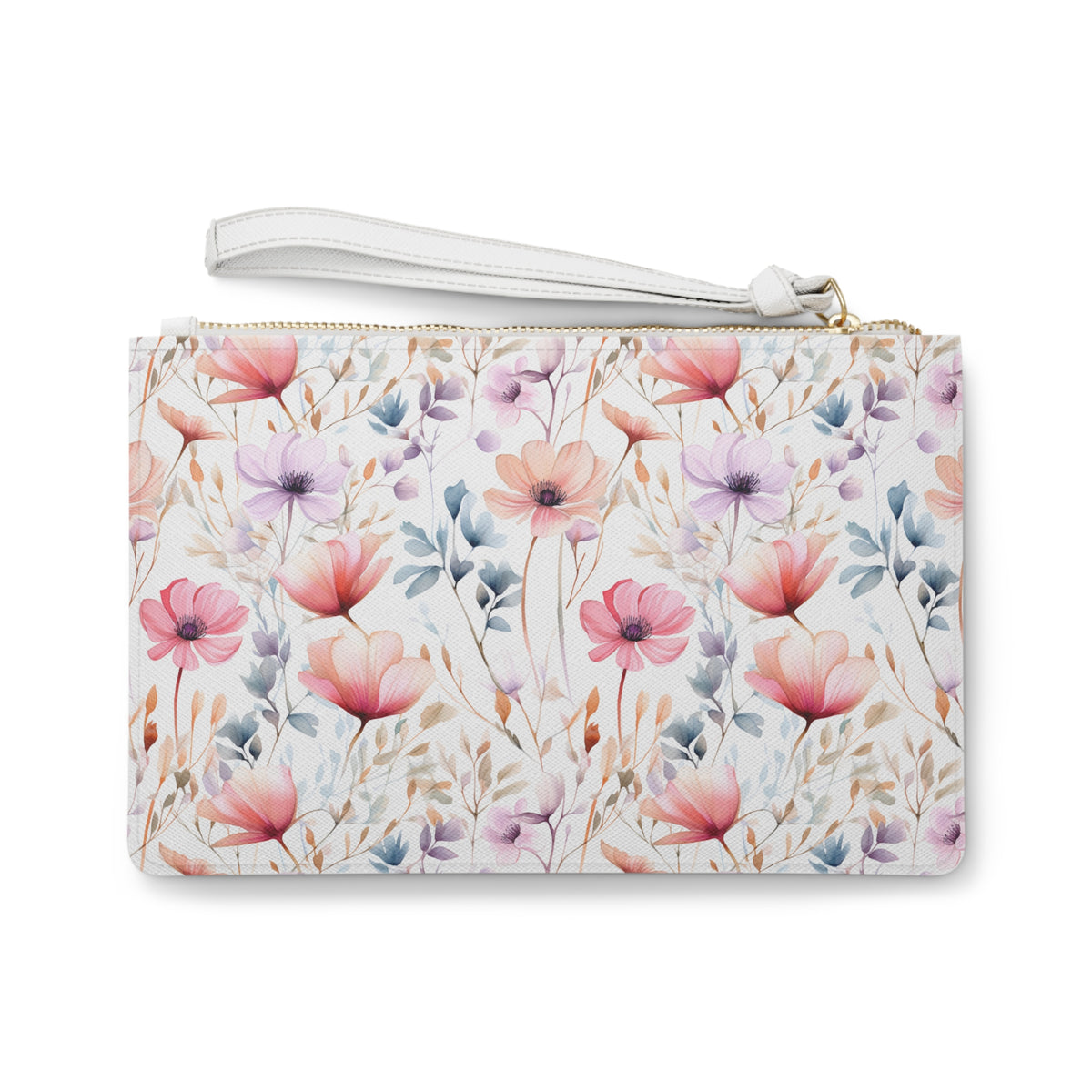 Colour Floral Pattern, Watercolour, Flowers, Clutch Bag