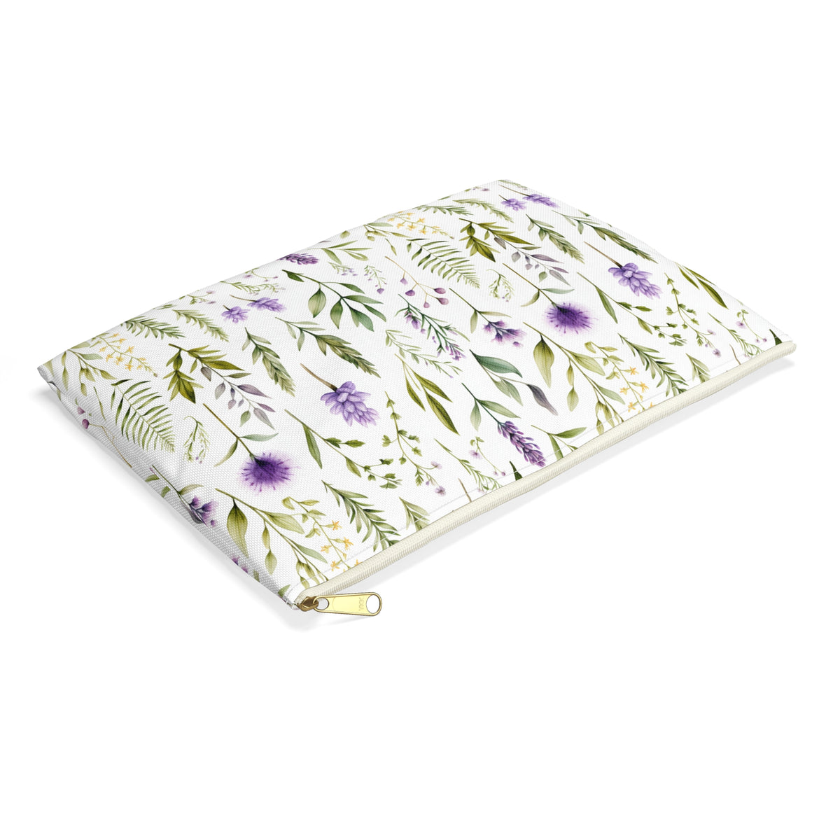 Purple Botanicals Floral Pattern, Watercolour, Flowers, Accessory Pouch