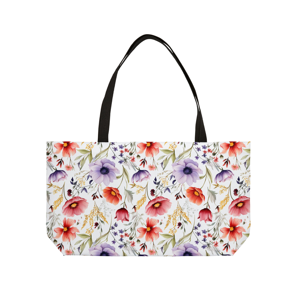 Colour Floral Pattern, Watercolour, Flowers, Weekender Tote Bag