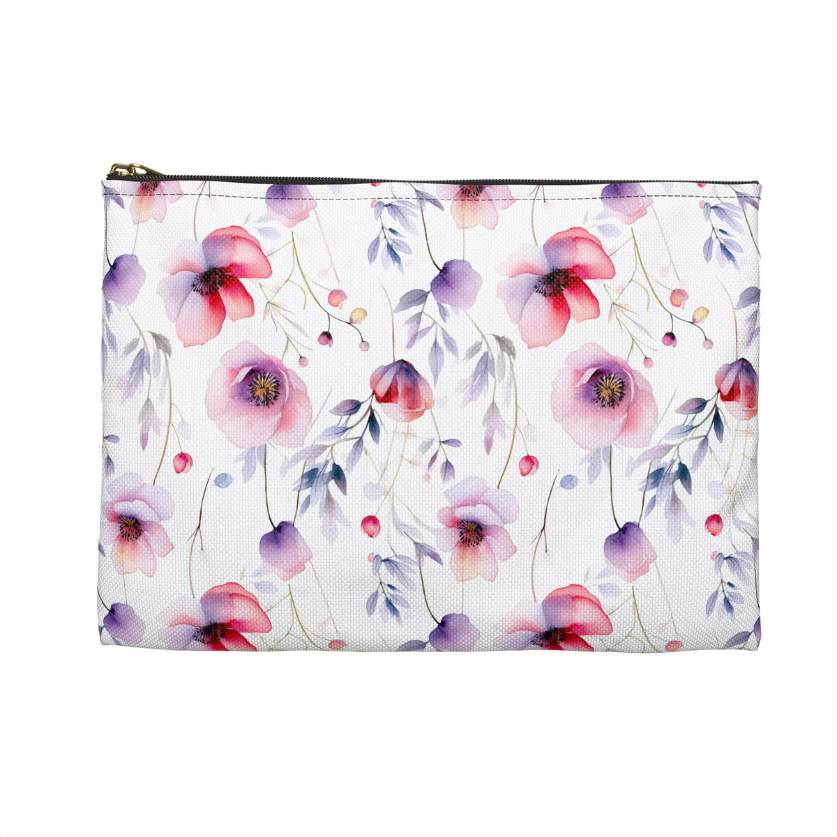 Colour Floral Pattern, Watercolour, Flowers, Accessory Pouch