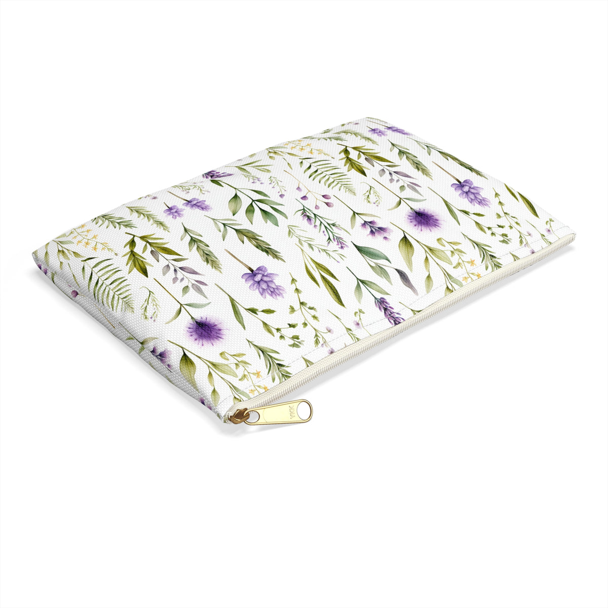 Purple Botanicals Floral Pattern, Watercolour, Flowers, Accessory Pouch