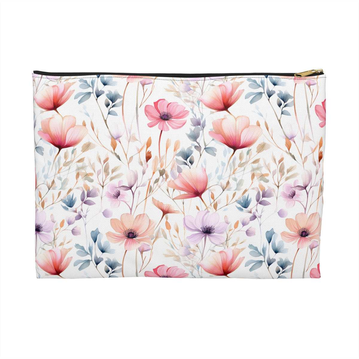 Colour Floral Pattern, Watercolour, Flowers, Accessory Pouch