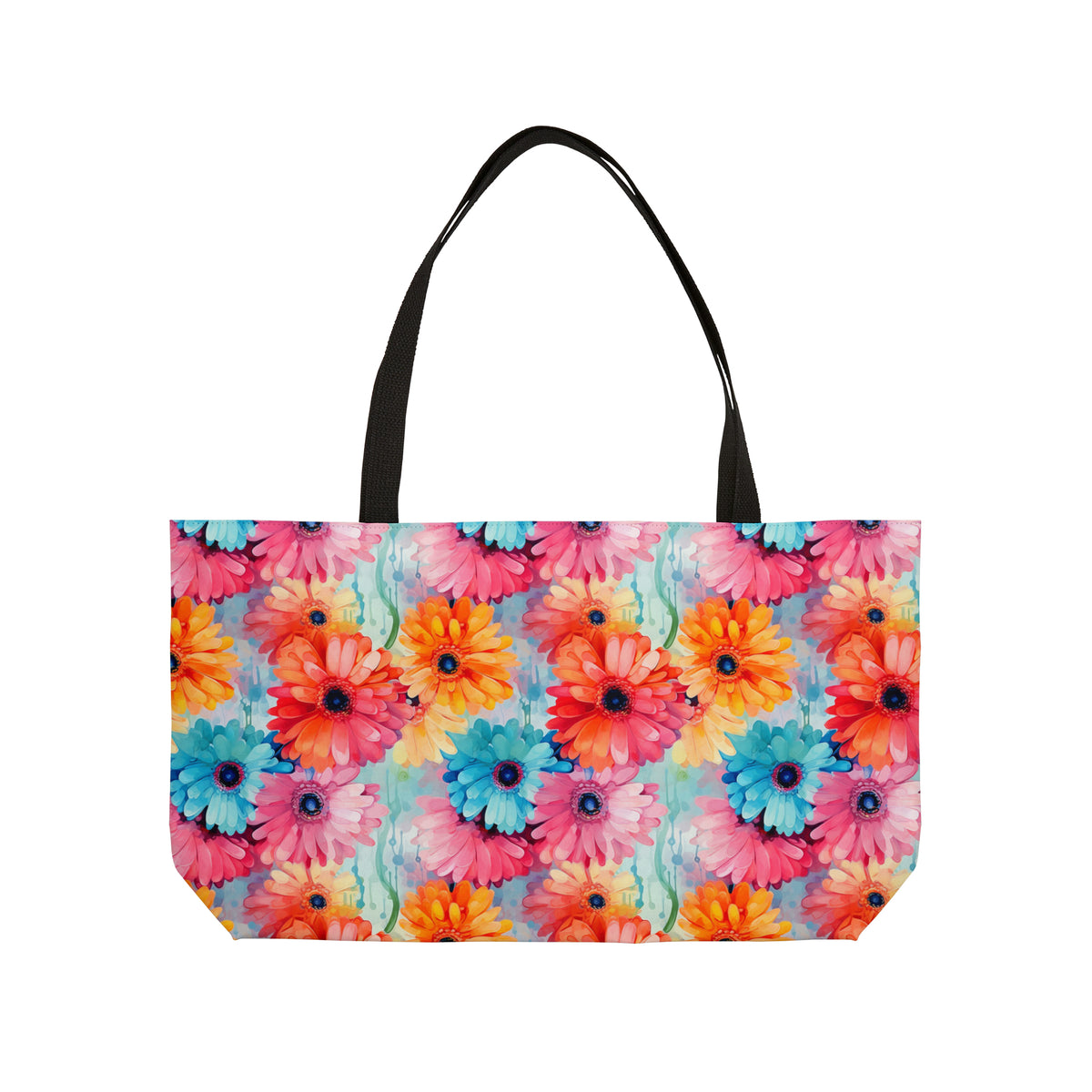 Colour Gerberas Floral Pattern, Watercolour, Flowers, Weekender Tote Bag