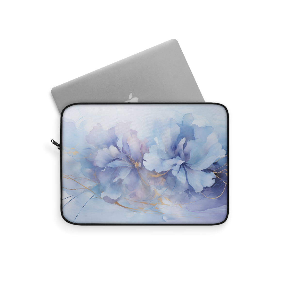 Ultramarine Blue, Payne's Gray, Pale Lavender, Watercolour, Gold Streaks, Marbled, Bag, Laptop Sleeve