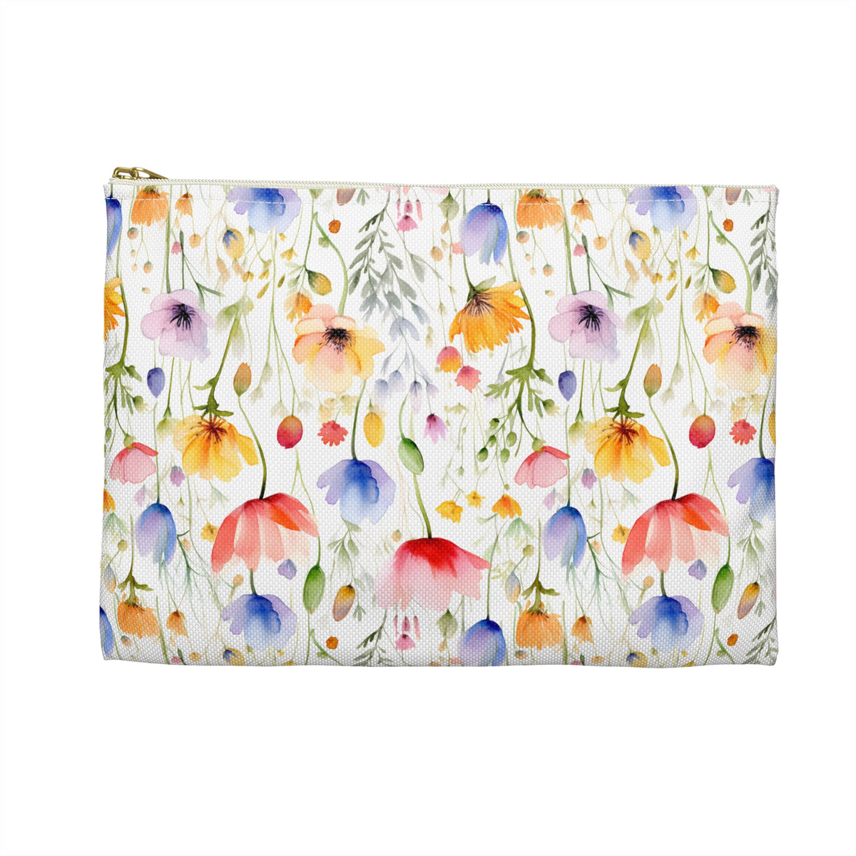 Colour Floral Pattern, Watercolour, Flowers, Accessory Pouch