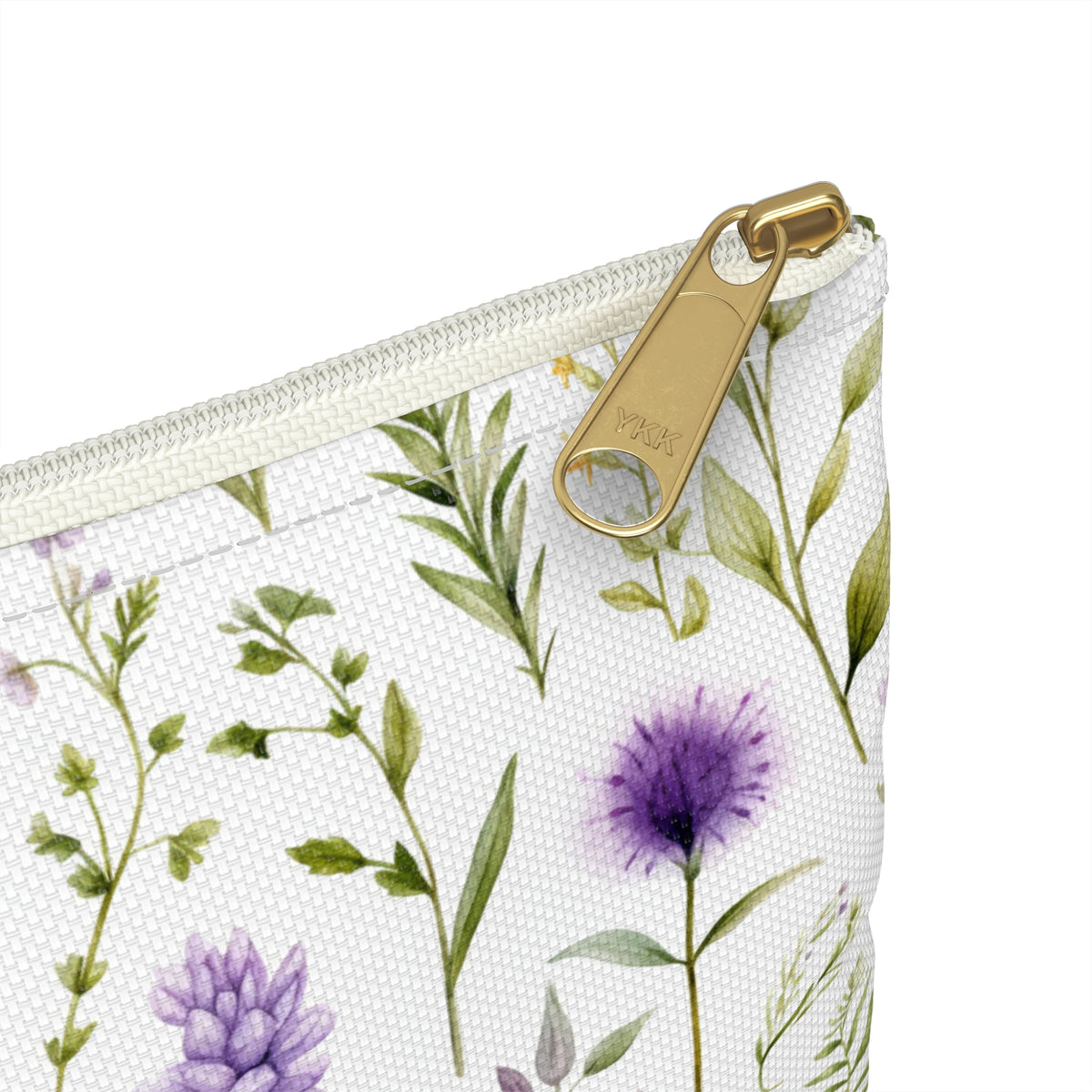 Purple Botanicals Floral Pattern, Watercolour, Flowers, Accessory Pouch